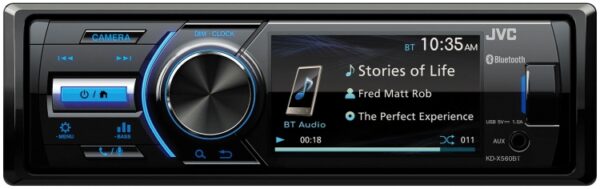 JVC KDX560BT AM/FM Radio Receiver Bluetooth USB Port iPhone Control 180 Watt Marine Stereo With Full Color Display