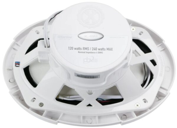 PowerBass XL-69 White 6x9" Coaxial 240 Watt Waterproof Marine Speakers With RGB LED Accent Lights