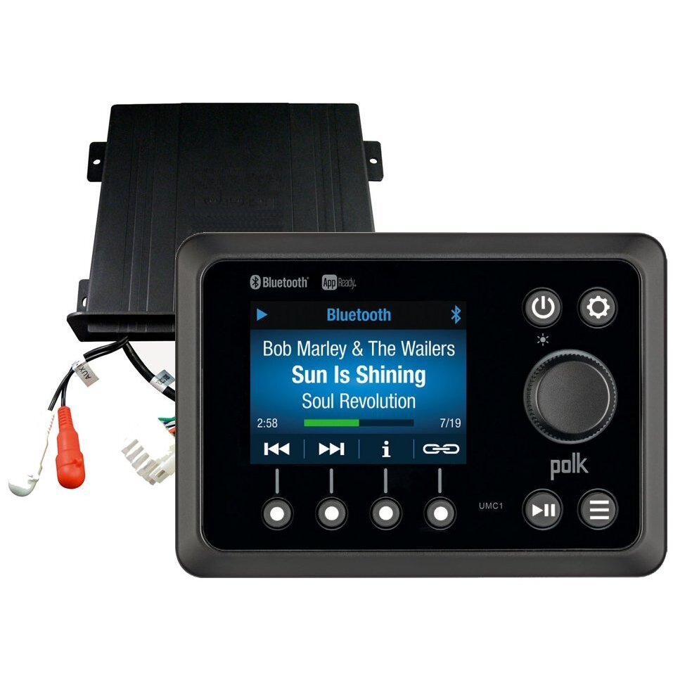 Polk Audio UMC1RTL AM/FM Radio Weather Band Receiver USB Port Bluetooth  Black Box Style Waterproof Marine Stereo With Full Color Display - Rock The  Boat Audio