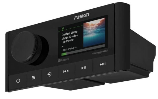 Fusion MS-RA210 AM/FM Radio Receiver NMEA2000 Compatible USB Port iPhone Control Bluetooth SiriusXM Ready 2 Zone Waterproof Marine Stereo With Full Color Display