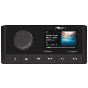 Fusion MS-RA210 AM/FM Radio Receiver NMEA2000 Compatible USB Port iPhone Control Bluetooth SiriusXM Ready 2 Zone Waterproof Marine Stereo With Full Color Display