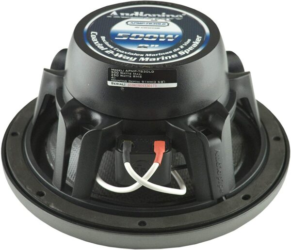 Audiopipe APMPT830LD 8" White/Silver 500 Watt Coaxial Waterproof Marine Speakers With RGB LED Lights
