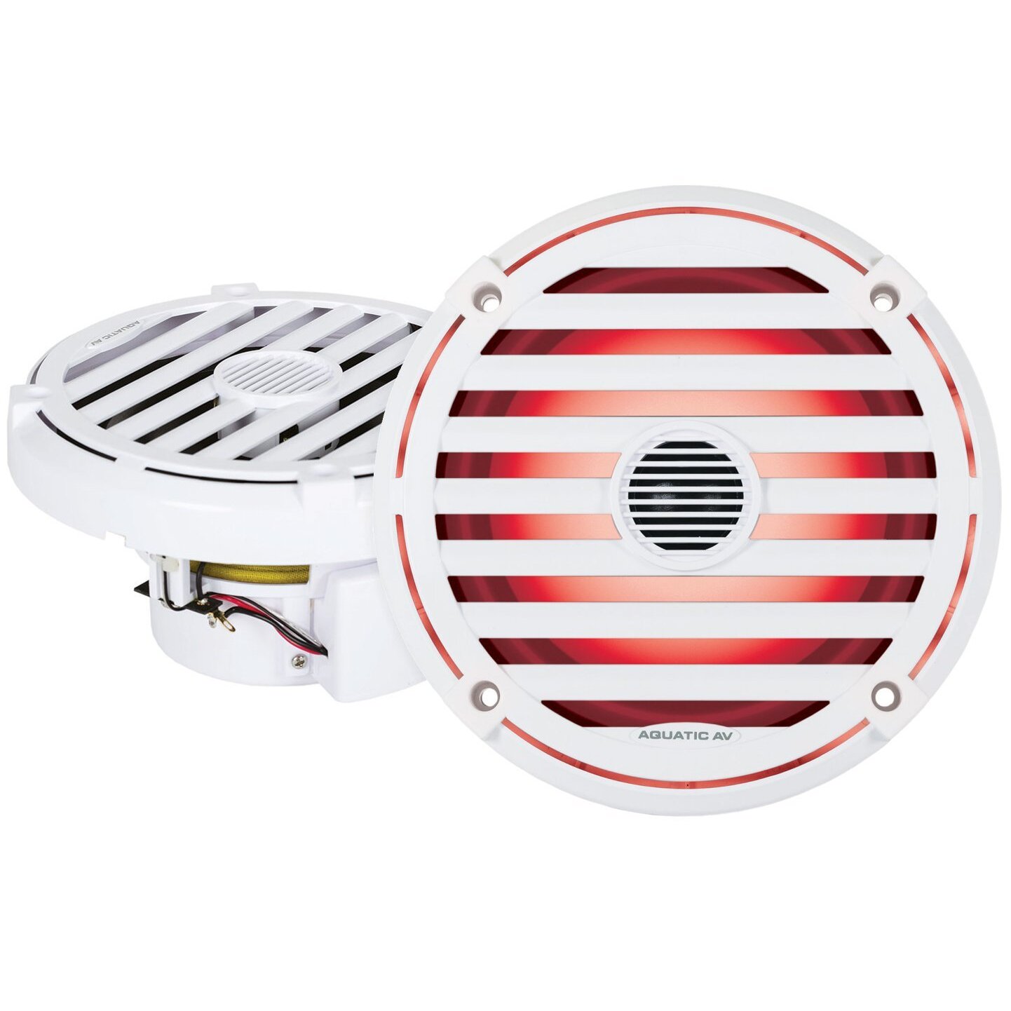 Aquatic AV EL421 White Elite Series 120 Watt Waterproof Marine Speakers With RGB LED Lighting