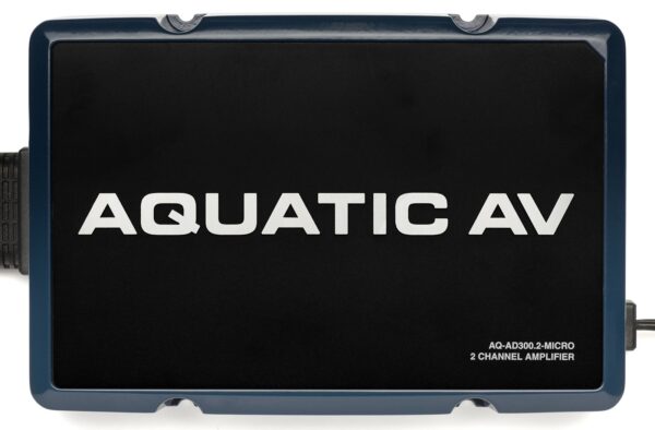 Aquatic AV AQ-AD300.2 Compact 2 Channel 600 Watt (300 Watts RMS) Waterproof Amplifier For Harley Davidson Motorcycles And Other Applications