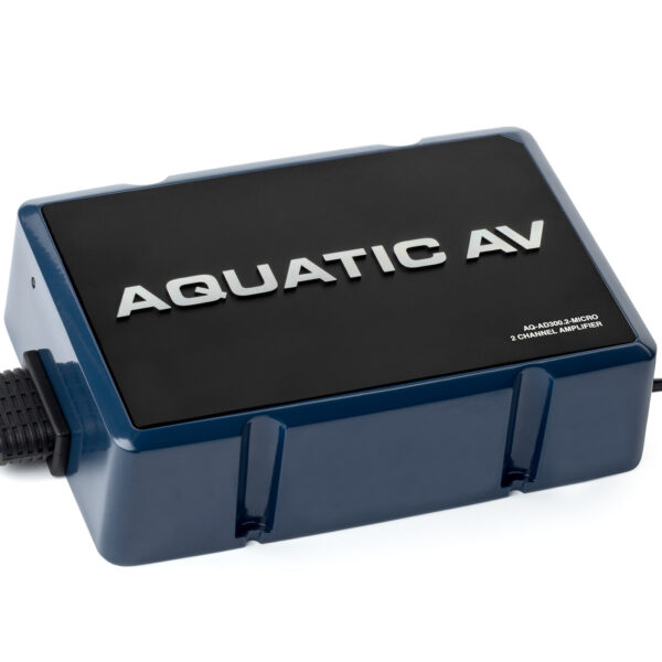 Aquatic AV AQ-AD300.2 Compact 2 Channel 600 Watt (300 Watts RMS) Waterproof Amplifier For Harley Davidson Motorcycles And Other Applications