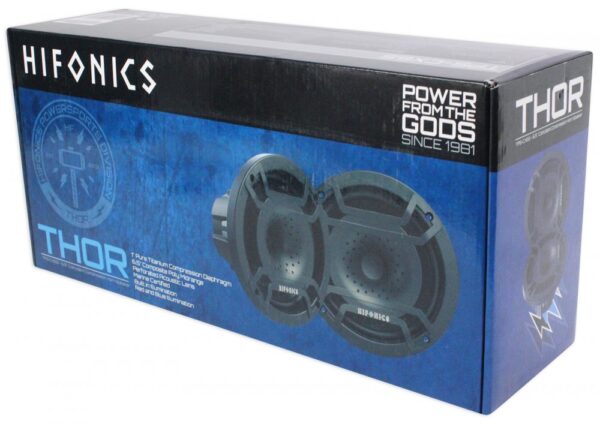 Hifonics TPS-CX65 Black 6.5 inch Compression Horn Coaxial Waterproof Marine Speakers With LED Lights