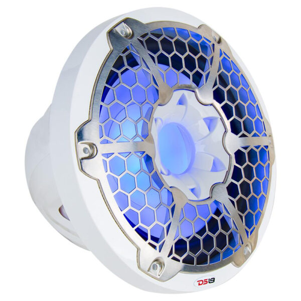 DS18 NXL12SUB White/Silver 12" 700 Watt Waterproof Marine Subwoofer With RGB LED Accent Lighting