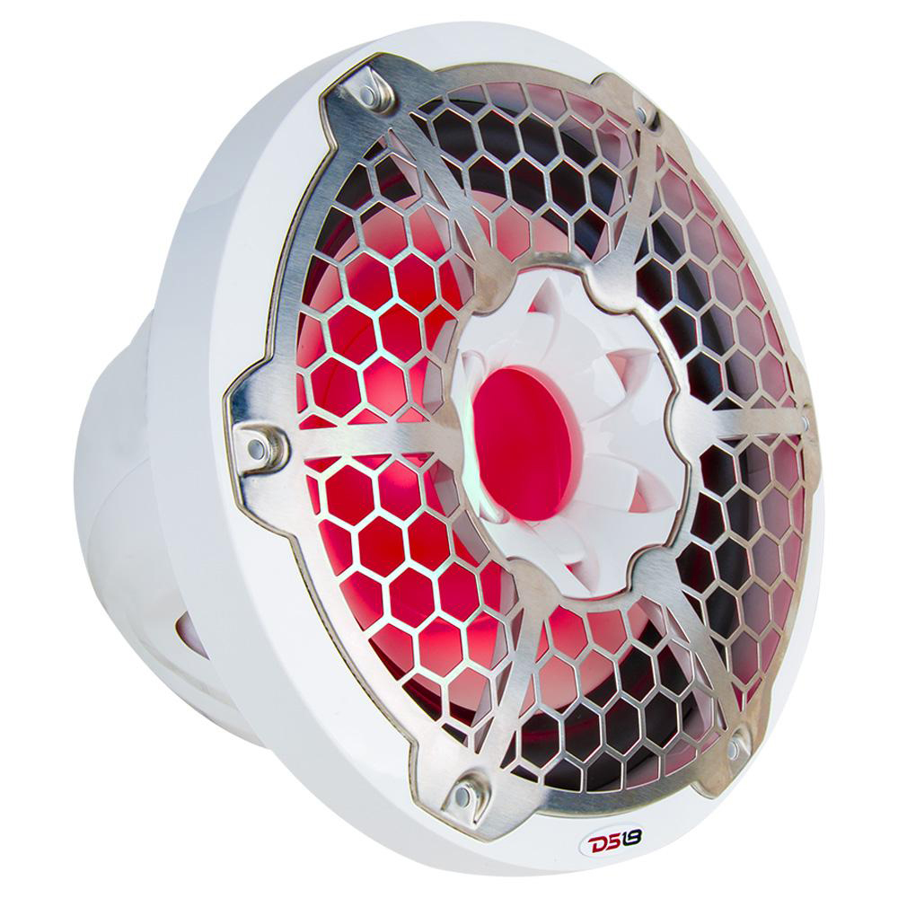 DS18 NXL12SUB White/Silver 12" 700 Watt Waterproof Marine Subwoofer With RGB LED Accent Lighting