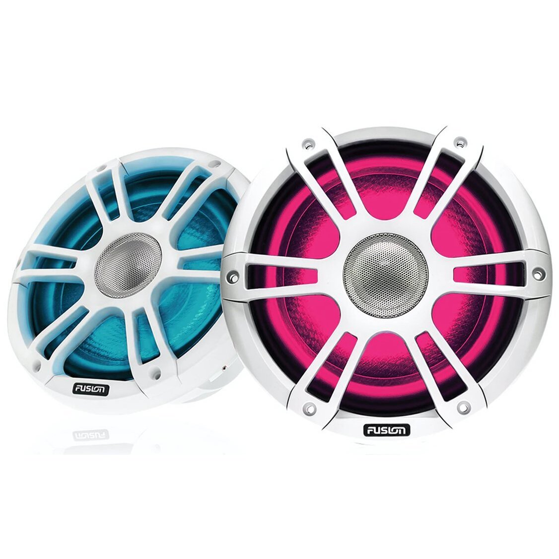 Fusion SG-CL652SPW White 6.5" Signature Series 3 230 Watt Waterproof Marine Speakers With CRGBW LED Accent Lighting