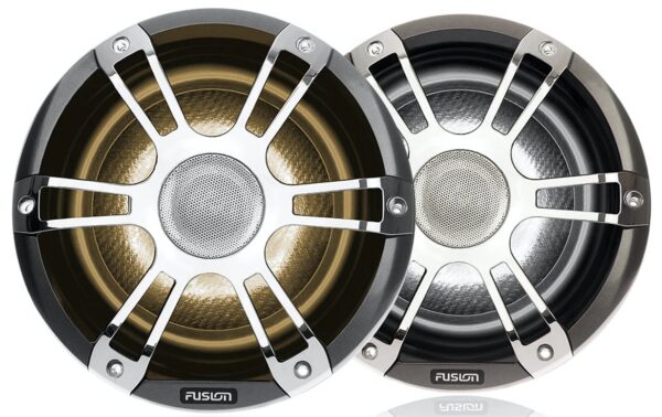 Fusion SG-FL882SPC Chrome/Silver 8.8" 330 Watt Waterproof Marine Speakers With CRGBW LED Accent Lights