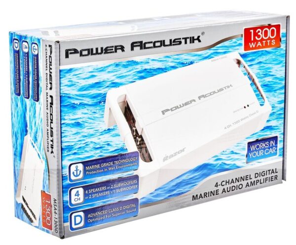 Power Acoustik MSA41300D 1300 Watt Digital 4 Channel Marine Amplifier