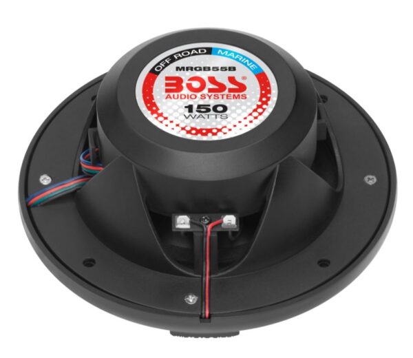 Boss Audio MRGB55B 5.25" Black Coaxial Waterproof Marine Speakers With RGB LED Lighting
