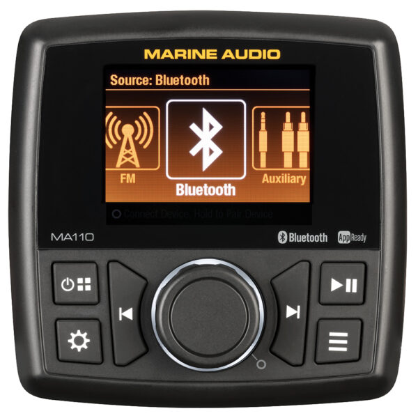 Marine Audio MA110 AM/FM Radio Receiver USB Port Bluetooth Waterproof Marine Stereo With Color Display
