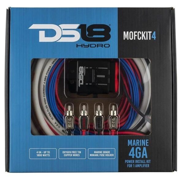 DS18 MOFCKIT4 4 Gauge Marine Grade Amplifier Install Kit