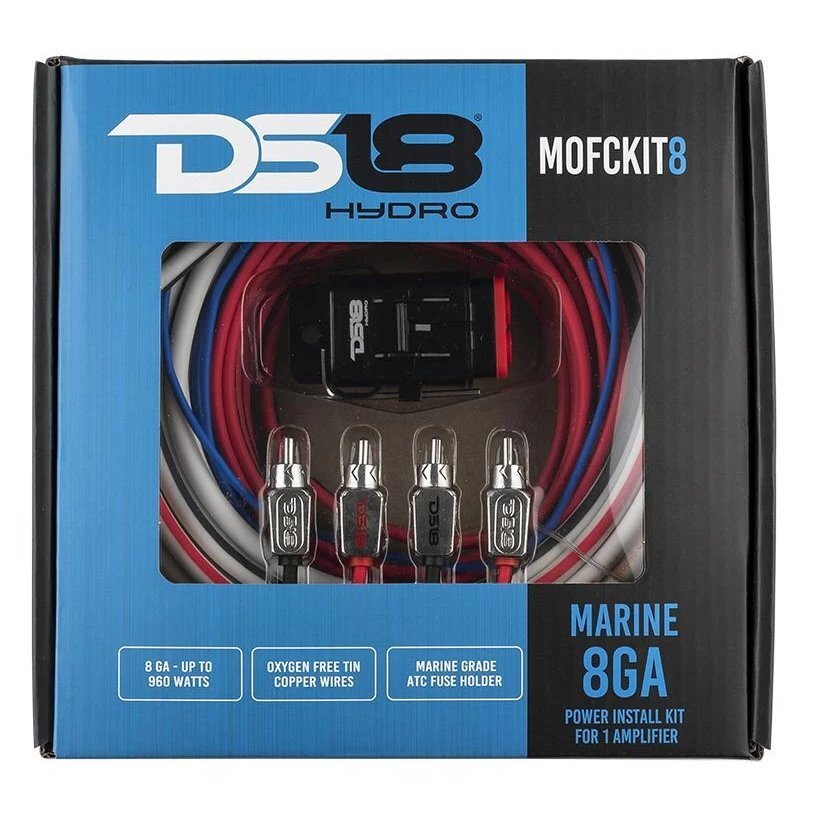 DS18 MOFCKIT8 8 Gauge Marine Grade Amplifier Installation Kit