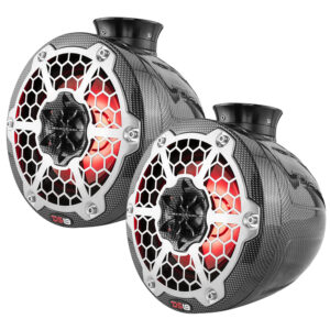 DS18 CFPS8 8″ Compact 375 Watt Wake Tower Speakers With RGB LED Lights