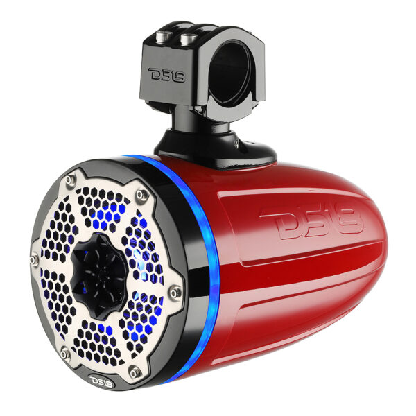 DS18 NXLX8TPNEORD Red 8" Hydro X Series Coaxial 550 Watt Waterproof Marine Wake Tower Speakers With RGB LED Lights