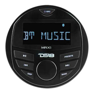 DS18 MRX1 AM/FM Radio Receiver USB Bluetooth Gauge Size Waterproof Marine Stereo