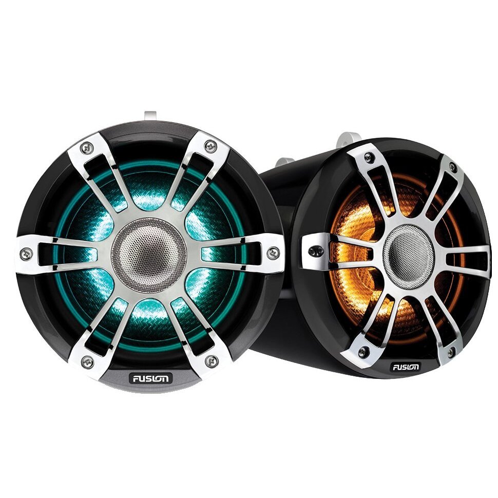 Fusion SG-FLT652SPC 6.5" Black 230 Watt Waterproof Wake Tower Speakers With CRGBW Accent Lighting