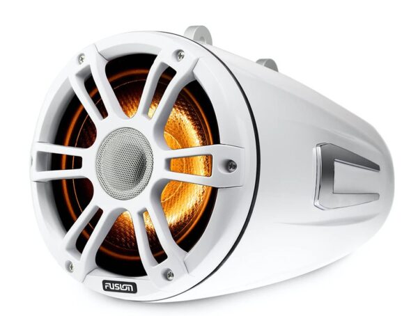 Fusion SG-FLT772SPW 7.7" White 280 Watt Waterproof Wake Tower Speakers With CRGBW Accent Lighting