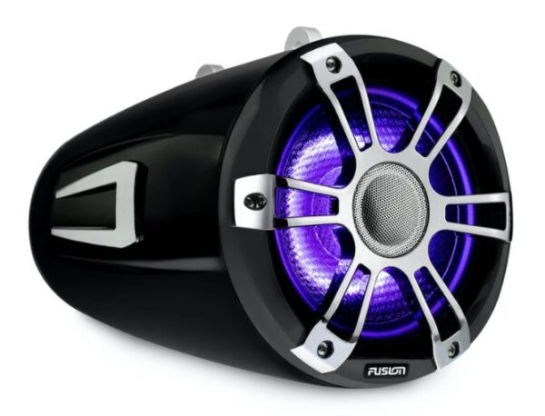 Fusion SG-FLT772SPC 7.7" Black 280 Watt Waterproof Wake Tower Speakers With CRGBW Accent Lighting