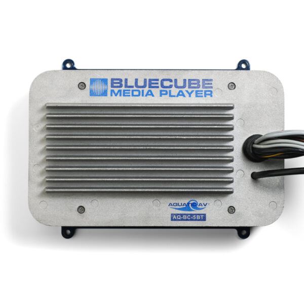 Aquatic AV EX400 Blue Cube Hide Away Bluetooth 288 Watt Waterproof Marine Stereo With 4 Waterproof Speakers