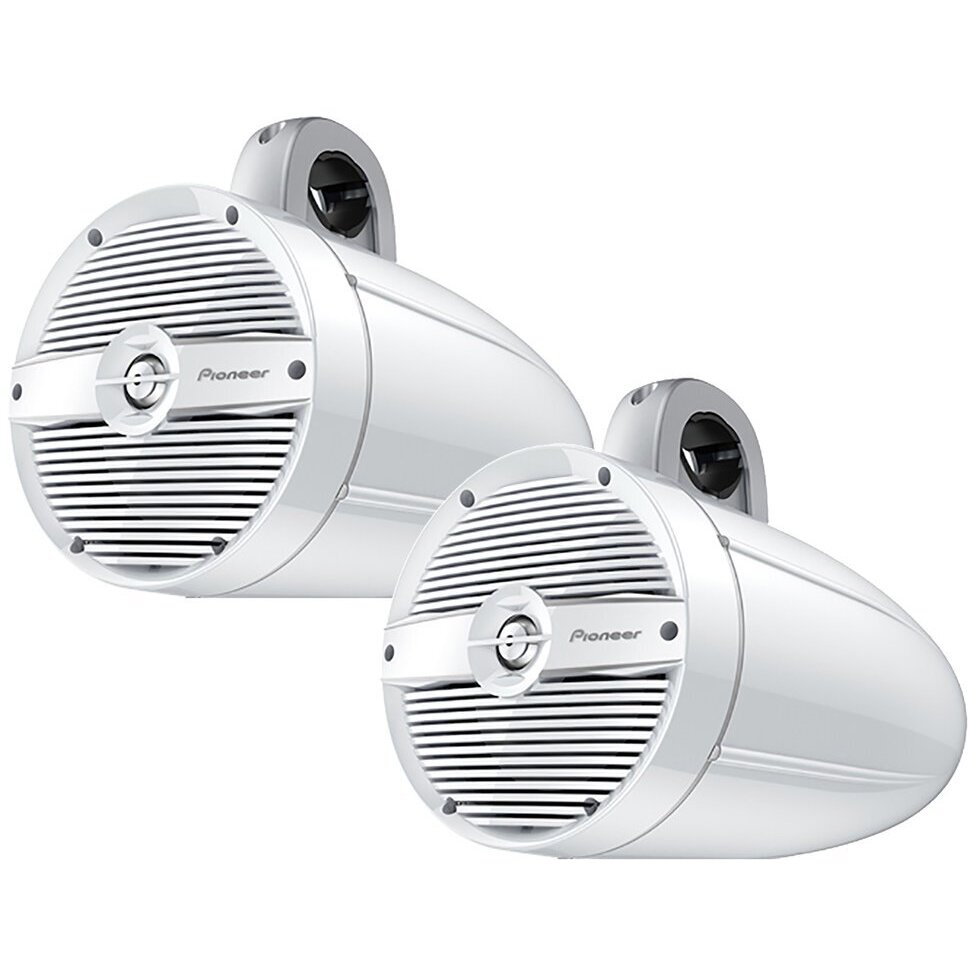 Pioneer TSME770TCW White 7.7" Waterproof Marine Wake Tower Speakers With RGB LED Accent Lights