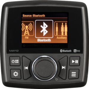 Marine Audio MA112 AM/FM Radio Receiver USB Port Bluetooth Waterproof Marine Stereo With Color Display