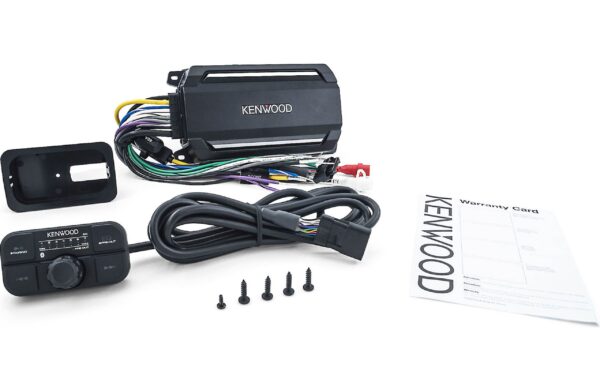 Kenwood KAC-M5024BT Bluetooth 600 Watt Black Box Style Waterproof Marine Stereo System With 2 Speakers And Subwoofer