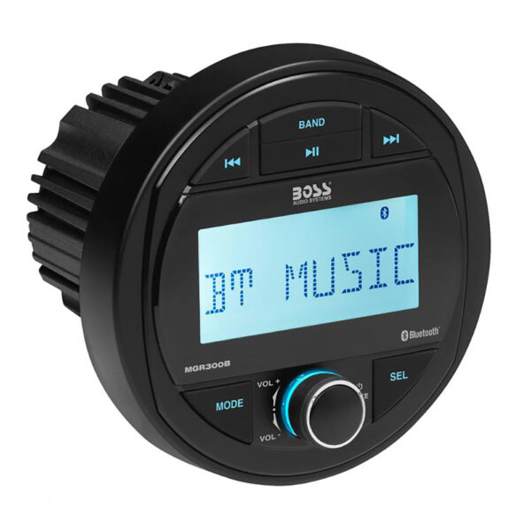 Boss Audio MGR300B AM/FM Radio Receiver NOAA Weatherband USB Port Bluetooth Waterproof Gauge Style Marine Stereo