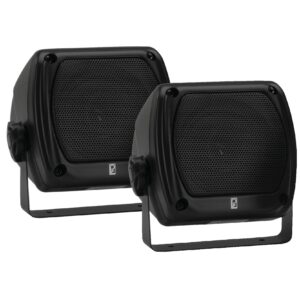 Poly-Planar MA840 Black Sub Compact Dual Cone Box (pair) Waterproof Marine Speakers