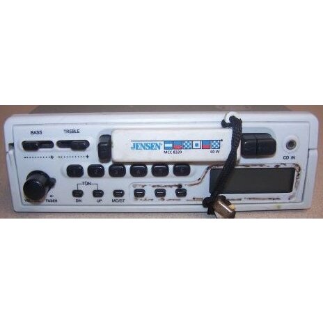 Jensen Dual Cone 5" Marine Speaker Pair with MCC8320 White AM/FM Radio Receiver Cassette Marine Stereo