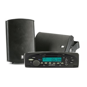 Poly-Planar Pair MA7500 Black Box Speakers Bundled With MRD 60 Waterproof AM/FM Radio Receiver CD Player iPod Control (Black) Marine Stereo System