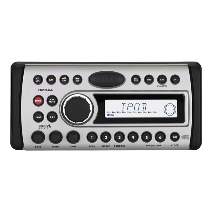 Clarion CMD4A AM/FM Radio Receiver CD Player iPod/MP3 Ready 200 Watts Waterproof CD Changer Controller Marine Stereo