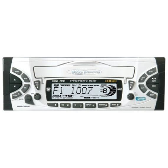 Boss Audio MR2080W AM/FM Radio Receiver CD Player Waterproof White 320 Watts with Waterproof Wired Remote Marine Stereo