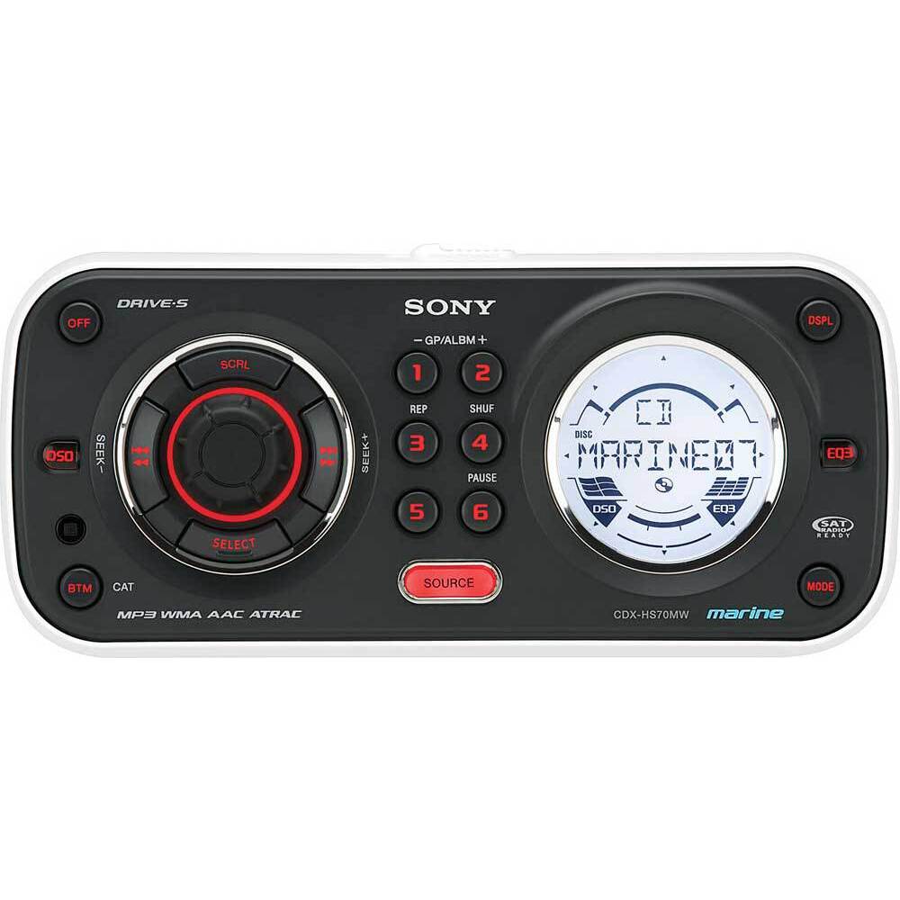 SONY CDXHS70MW AM/FM Radio Receiver CD Player iPod Control 200 Watts XM Satellite Ready Waterproof Marine Stereo