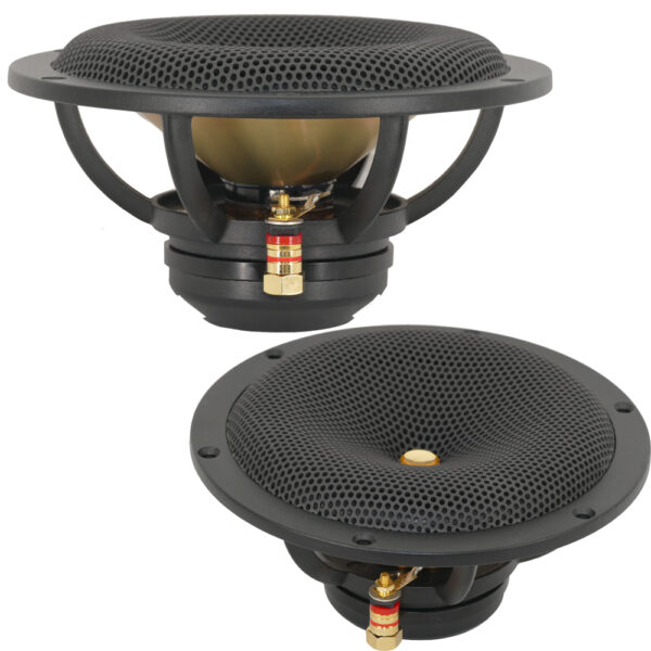 DC Gold Audio N7R 7" Black Reference 300 Watt 4 Ohm Waterproof Marine Speakers