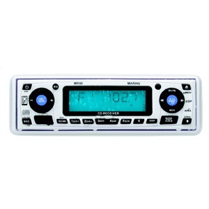 Poly-Planar MR-40 White USB Port AM/FM Radio Receiver CD Player WMA Weather Band Waterproof Marine Stereo