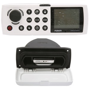 Fusion MS-CD500W White Sirius Satellite Ready iPod Control with Dock AM/FM Radio Receiver CD Player 4 Zone Waterproof Marine Stereo