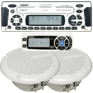 Fusion 100/FSM65 Package Includes FCD-100MXM Stereo Waterproof Remote And 2 Coaxial Speakers - Marine Stereo System