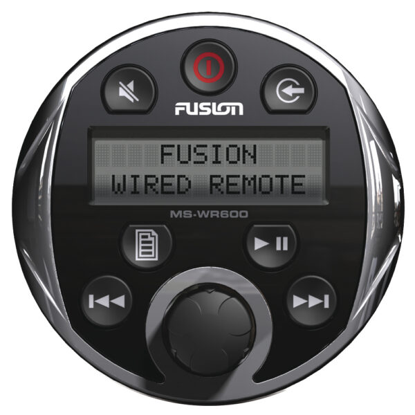 Fusion MS-WR600C Chrome Waterproof Wired Remote For 600 Series Fusion Stereos