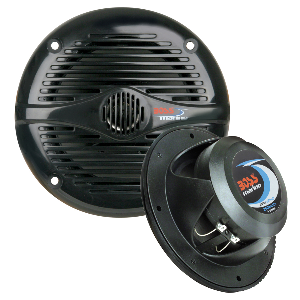 Boss Audio MR60B Black 6.5" Coaxial (pair) Waterproof Marine Speakers