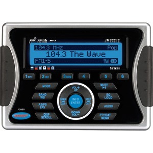 Jensen JMS2212 AM/FM Radio Receiver MP3 WMA Weather Band Sirius Ready iPod/MP3 Player Control USB Port Waterproof Marine Stereo