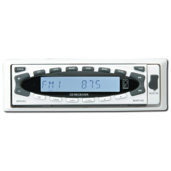 Poly-Planar MR45C-W White AM/FM Radio Receiver CD Player WMA iPod/MP3 Player Control USB Port Marine Stereo