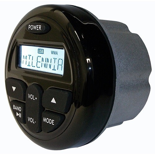 Milennia PRV17 AM/FM Radio Receiver MP3 USB Port Gauge Size Waterproof Marine Stereo