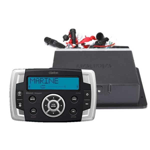 Clarion CMS2 AM/FM Radio Receiver MP3 Weather Band USB Port Bluetooth SiriusXM Ready 160 Watt Waterproof Marine Stereo