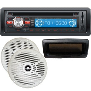 Milennia MPK38 MR380 AM/FM Radio Receiver CD Player USB/SD Card Stereo With 2 Coaxial Speakers - Marine Stereo System