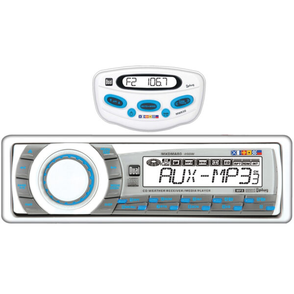 Dual MXDMA8030 AM/FM Radio Receiver CD Player WMA Weather Band 200 Watt Wired Remote Included Marine Stereo
