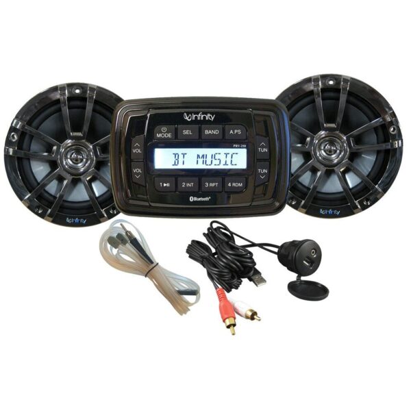 Infinity INFMPK250 Includes PRV250 Stereo With Chrome INF612 Waterproof Speakers