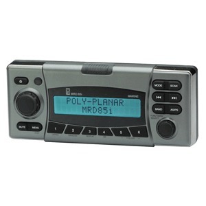 Poly-Planar MRD85i Silver AM/FM Radio Receiver MP3 USB Port iPod Control Bluetooth Waterproof Marine Stereo